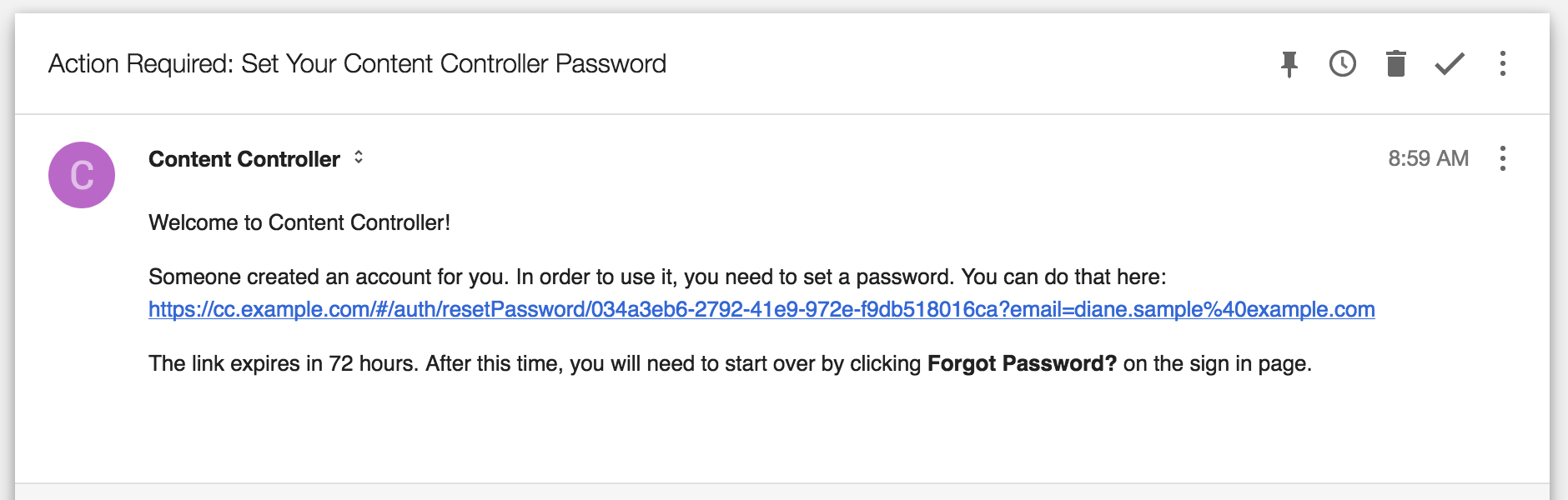 Set Password Email